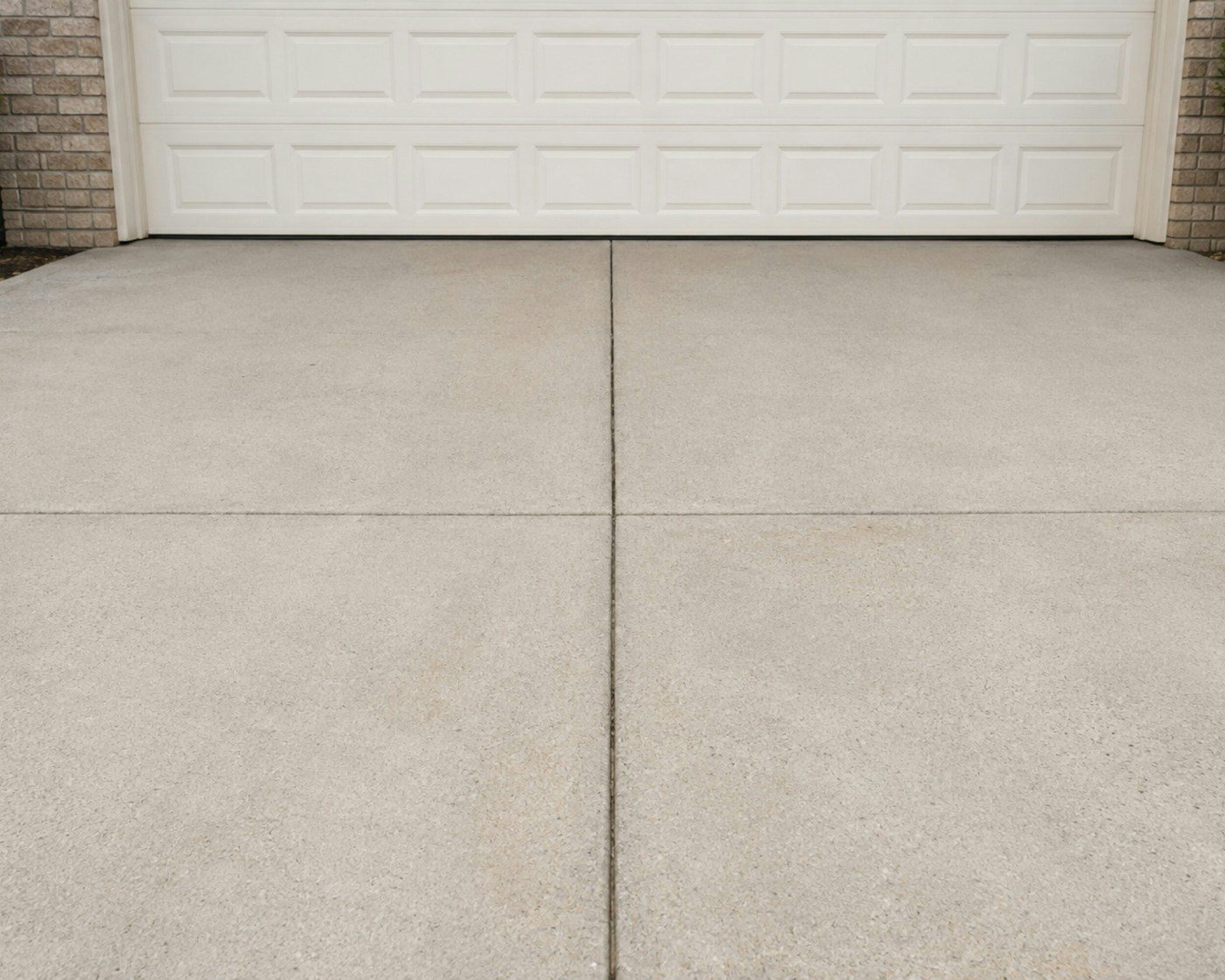 Plain grey concrete driveway